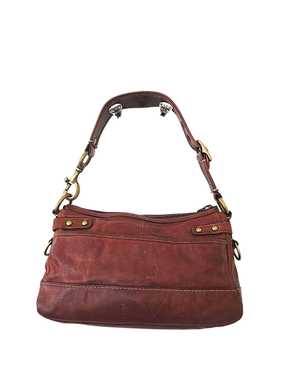 Vintage COACH Legacy 65th Turnlock Leather Shoulder Bag Brown 11127 Y2K - Picture 2 of 16